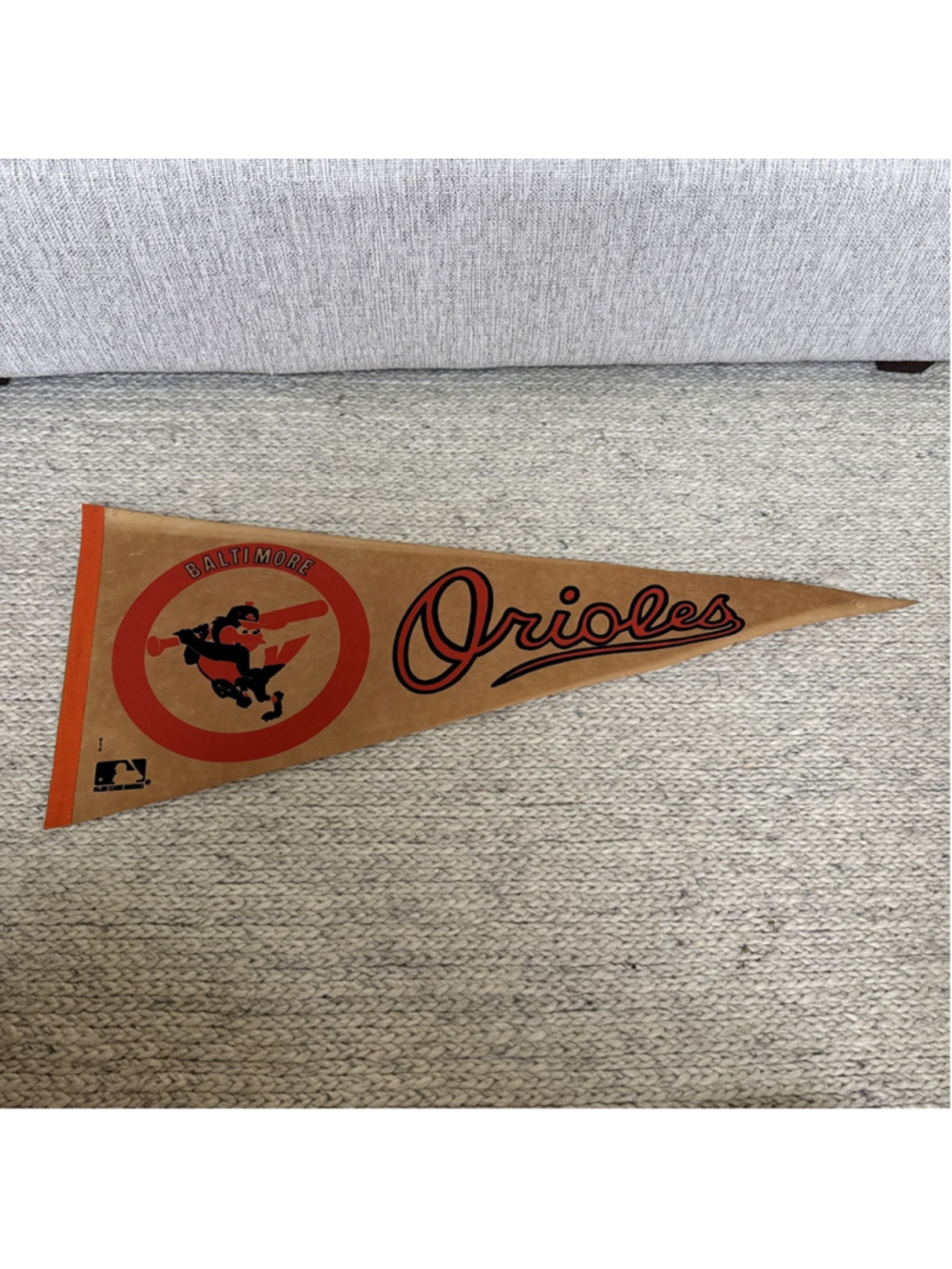 Vintage 70'S MLB BALTIMORE ORIOLES Major League Baseball Pennant 29" x 12"